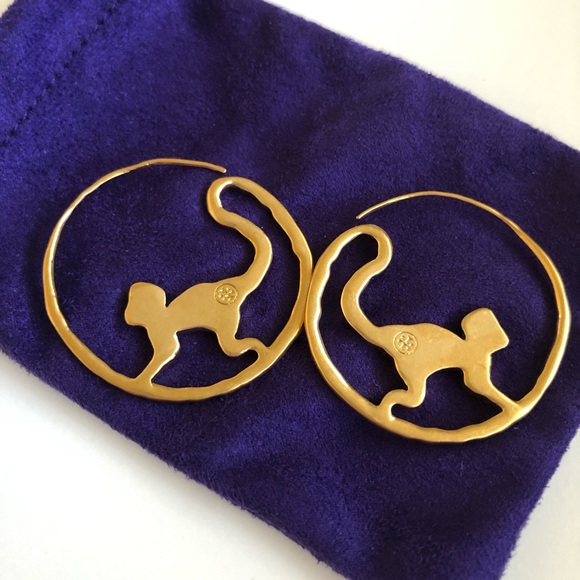 Tory Burch Monkey Hoop Earring - Picture 3 of 3